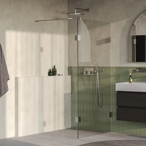 Brauer Void profielloze inloopdouche 100cm met 40cm zijwand RVS geborsteld PVD