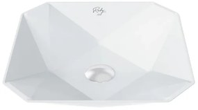 Creavit Ruby waskom - 40x40x8.5cm - opbouw - keramiek - wit glans RB040-00CB42E-0000