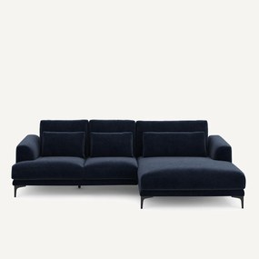 XL hoekbank rechts in chenille fluweel, MARSILE