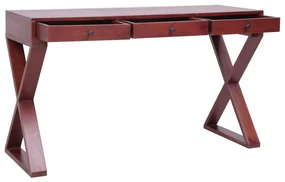 vidaXL Computerbureau 115x47x77 cm massief mahoniehout bruin