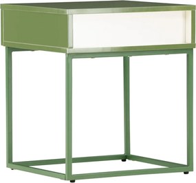 Metalen Nachtkastje Met Lade Groen - 41x41x50cm.