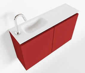 Mondiaz Ture 80cm toiletmeubel fire met wastafel talc links 1 kraangat