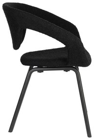 Zuiver Flexback Design Eetkamerstoel Zwart Boucle