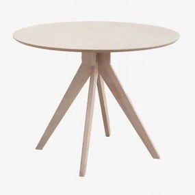 Ronde Eettafel Ø100 Cm Van Sekiz-hout Licht Ash Brown - Sklum