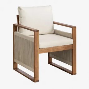 Set Van 6 Eetkamerstoelen Met Armleuningen In Acaciahout Nayely Acacia Bruin - Sklum