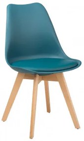 Eetkamerstoel In Polypropyleen En Beukenhout Nordic Blauw – Intens Turquoise - Sklum