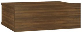 vidaXL Nachtkastje zwevend 40x30x15 cm bewerkt hout bruineikenkleurig