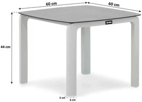 Bistroset 2 personen 60 cm Aluminium/rope Wit Coco Valentino/Avellino
