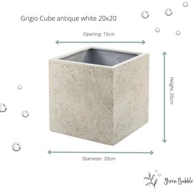Pot Grigio Cube Antique White