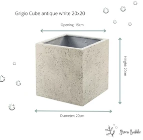 Pot Grigio Cube Antique White