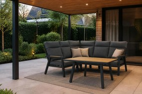 Hoek loungeset 5 personen Aluminium/teak Grijs  Lifestyle Garden Furniture Marseille