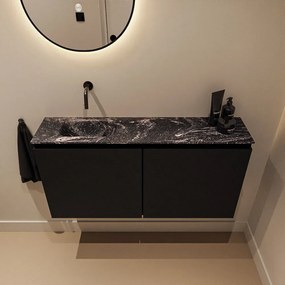 Mondiaz Ture DLux toiletmeubel 100cm urban met wastafel lava links zonder kraangat