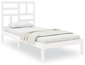 vidaXL Bedframe massief hout wit 100x200 cm