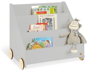 Pinolino Kinderboekenkast met wielen Lasse grijs