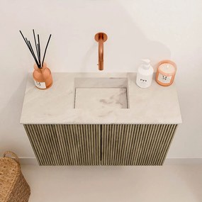 Mondiaz Joya DLux 60cm toiletmeubel dusk met wastafel faye midden zonder kraangat frappe