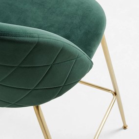 Kave Home Ivonne Fluwelen Design Barstoel Groen