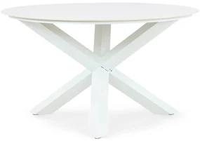 Dining Tuintafel rond 130 cm Aluminium/keramiek Wit Santika Orino