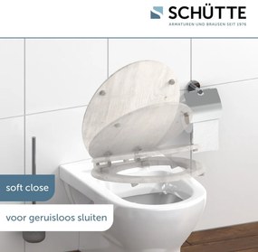 Schutte Mabel softclose toiletzitting bruine houtprint