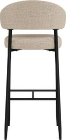 Mazzoni IRIS Beige (stof Basel 24)/zwart onderstel - GESTOFFEERDE BARKRUK VOOR KEUKEN/BAR