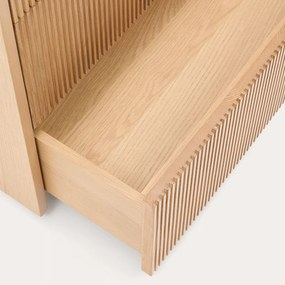 Kave Home Helvine Eiken Ladenkast Met Ribbels - 90x50x79cm.