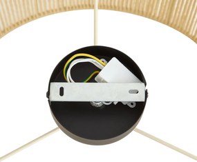 Plafondlamp zwart met beige papieren kap 50/50/25 - Combi