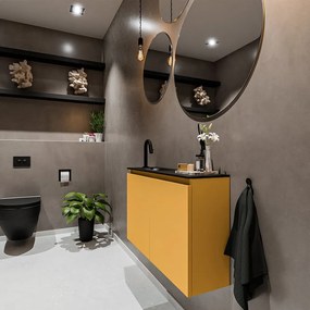 Mondiaz Ture 80cm toiletmeubel ocher met wastafel urban links 1 kraangat