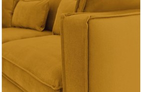 Goossens Bank Suite geel, stof, 3-zits, elegant chic met ligelement links