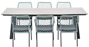 Garden Impressions Ross tuinset 7-delig zacht groen - Braga tuintafel 220x100 cm