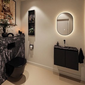 Mondiaz Ture DLux toiletmeubel 60cm urban met wastafel lava midden zonder kraangat