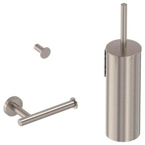MAY Accessoires Accessoireset bestaande uit borstelgarnituur toilethaakje en rolhouder Geborsteld nickel PVD 6801353