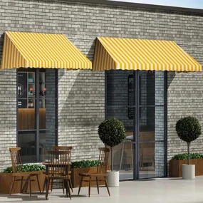 vidaXL Luifel 350x120 cm oranje en wit