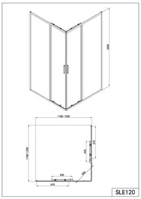 Badstuber Onda douchecabine 120x120cm zwart mat