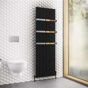 Eastbrook Rosano radiator 57x180cm aluminium 1896W zwart mat