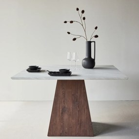 Vierkante Eettafel Met Marmerlook - 120 X 120cm.