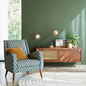 Tv-meubel van notenhout en riet, lengte 125 cm, REDPOP