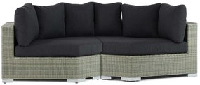 Garden Collections Toronto Loveseat Wicker Grijs 2-delig