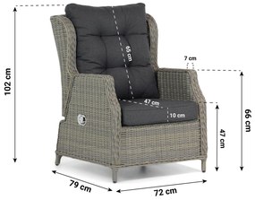 Tuinstoel Wicker Taupe-naturel-bruin Garden Collections Chicago