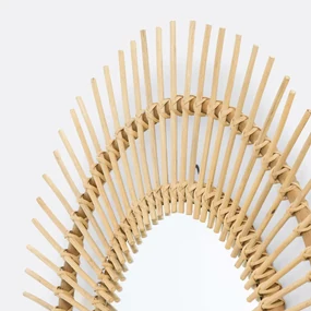Spiegel in rotan, zonvormigØ90 cm, Nogu