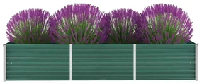 vidaXL Plantenbak verhoogd 240x80x45 cm gegalvaniseerd staal groen