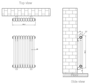 Eastbrook Rivassa 2 koloms radiator 40x60cm staal 567W wit glans