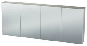 Nemo Spring Nebulo spiegelkast - 160x65x17.8cm - 4 deuren - glazen leggers - met stopcontact - zonder schakelaar - kleur: White Standard 20036996