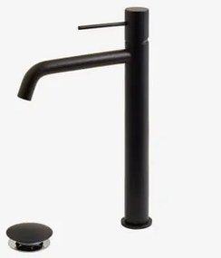 Orveta Click-clack Messing Wastafelkraan En Afvoerklepset Matzwart & ↑30 Cm & Klep Met Overloop - Sklum