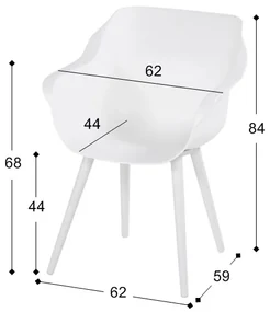 Hartman Sophie Studio dining armstoel - White - Alu poot