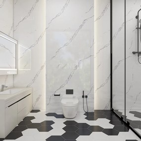 PVC Marmer Wit Glans Bianco Calacata 260x122x0,3cm