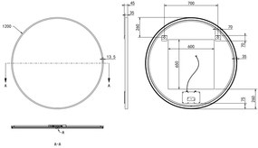 Hotbath &More Round spiegel 120cm geborsteld messing PVD