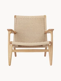 Loungefauteuil CH25 met handgevlochten zitvlak en rugleuning