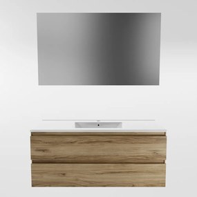 Mondiaz Aivy badmeubel 120cm chai met wastafel keramiek wit glans 1 kraangat en spiegel