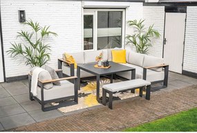 Garden Impressions Malakka loungebank 3-delig - light teak look