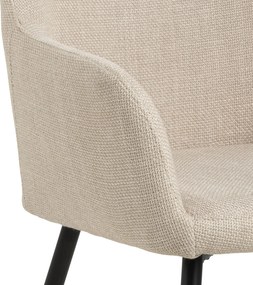 VERA Beige (stof Basel 24) - MODERNE KUIPVORMIGE GESTOFFEERDE STOEL VOOR WOONKAMER / LOFT