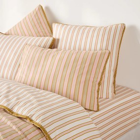 Hoeslaken in perkalkatoen 30 cm, gestreept, Alison